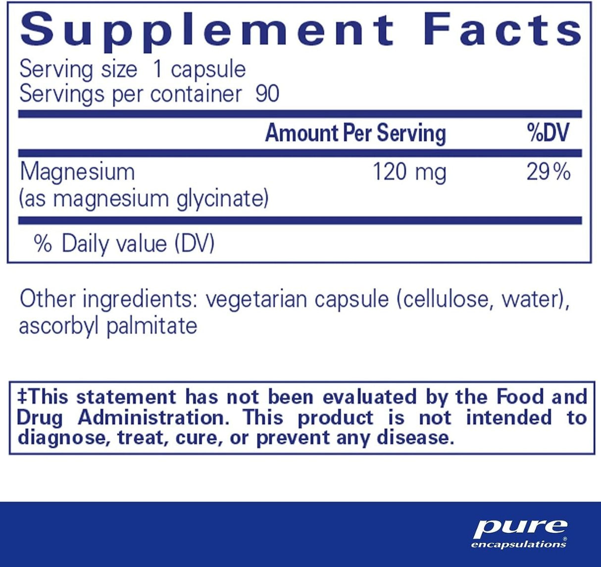 Magnesium Glycinate 120 MG 90 Capsules