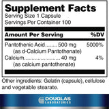 Pantothenic Acid 100 Capsules