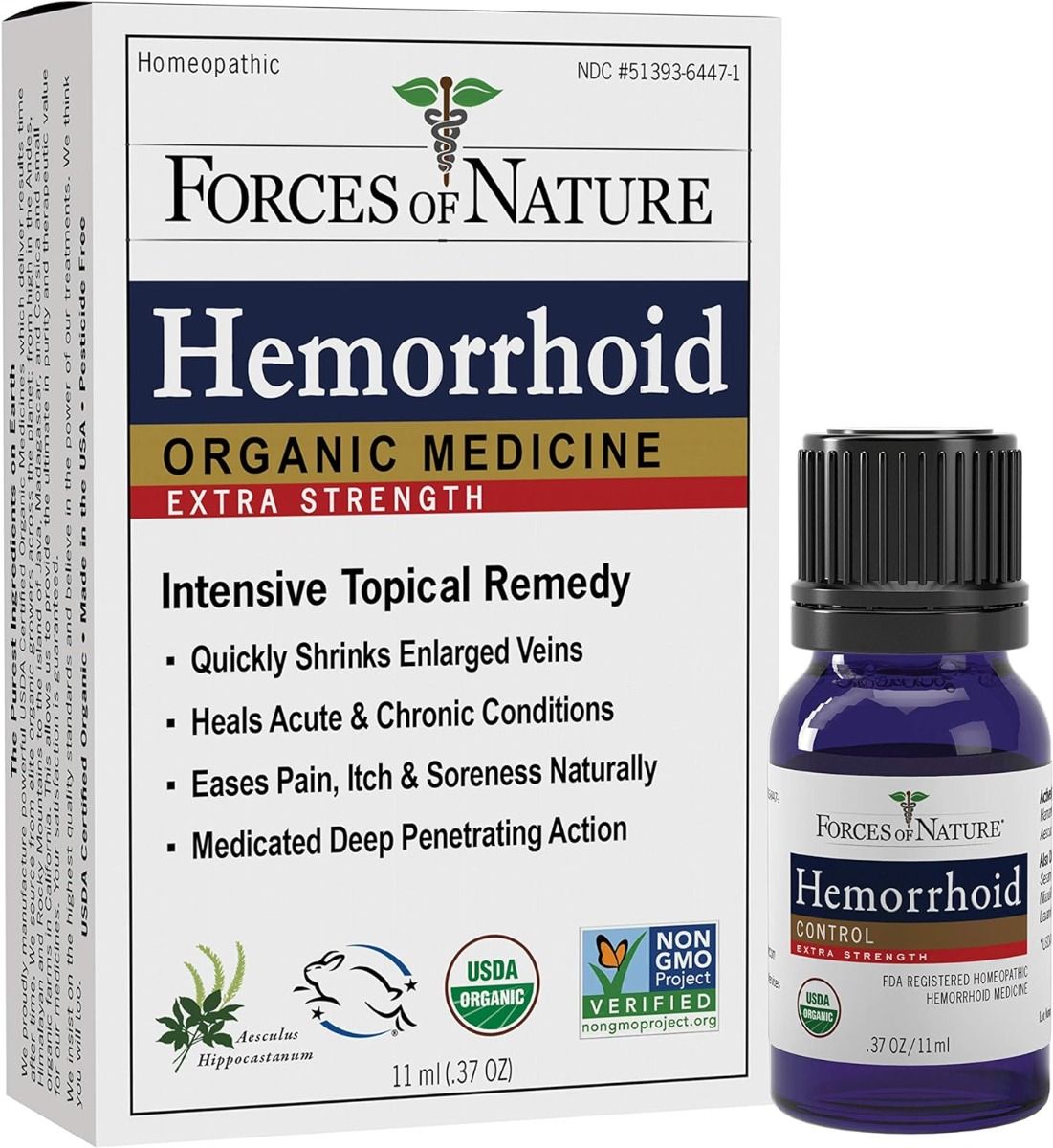 Organic Hemorrhoid Control - Extra Strength - 11 Ml