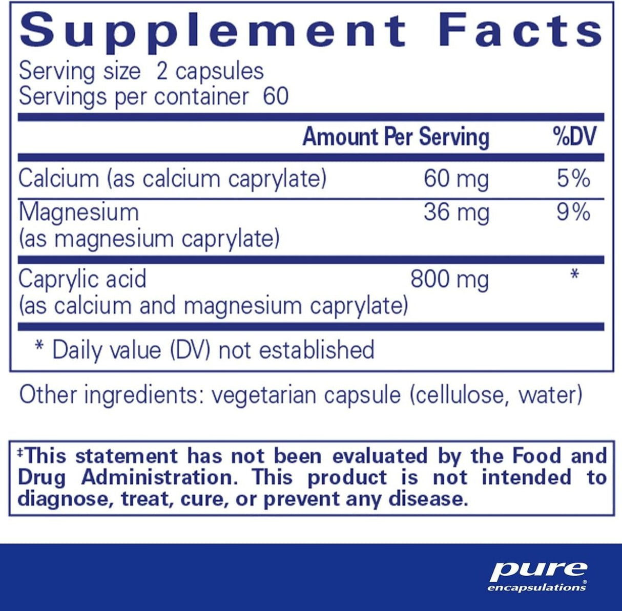 Caprylic Acid 120 Veggie Caps