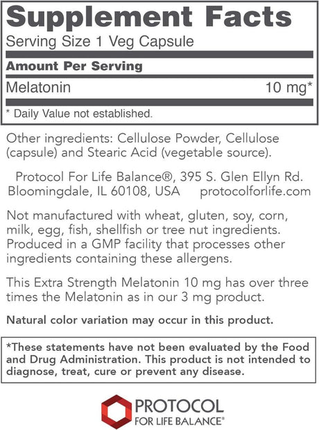 Melatonin Extra Strength 10 MG 100 Veggie Caps