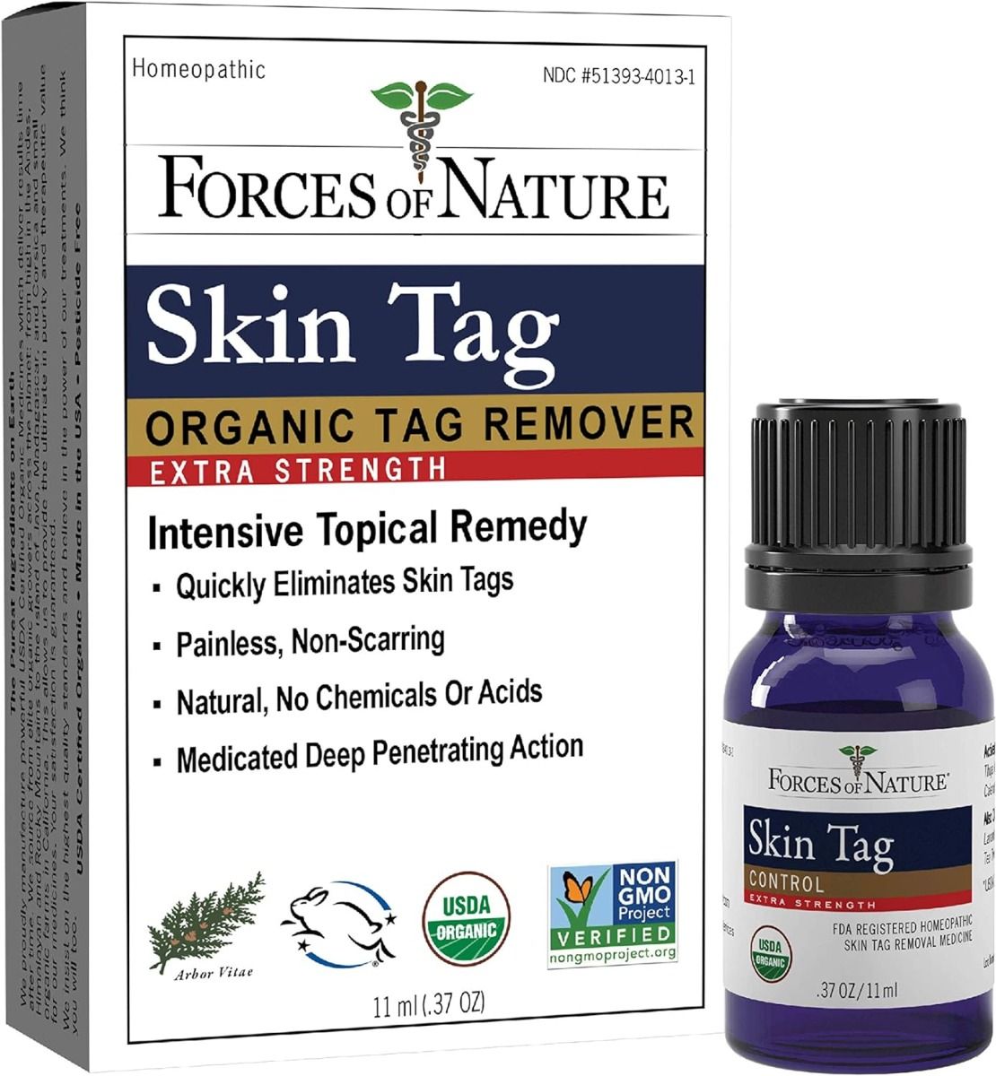 Forces of Nature Skin Tag Control - Certified Organic - Extra Strength - 11 ml