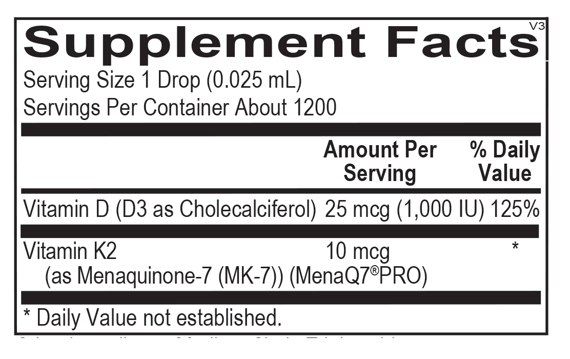 Liquid Vitamin D3 with K2 1 Oz Liquid