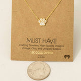 Three Dainty Hearts Necklace: Rhodium Plated