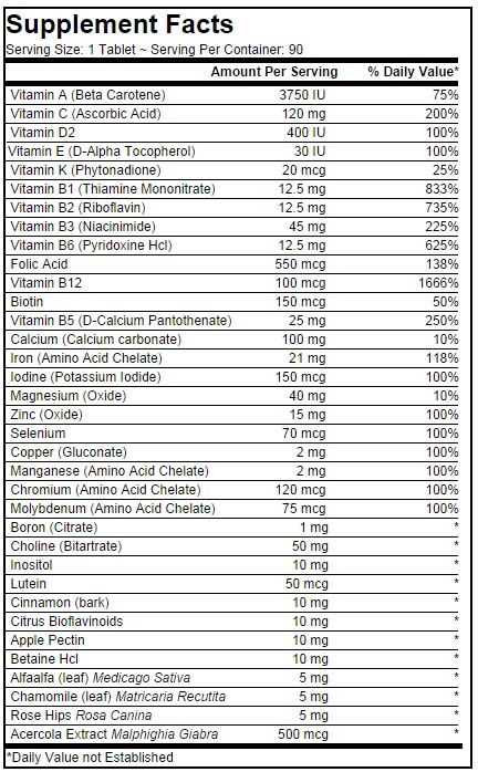 Vegan Prenatal Multivitamin & Mineral One Daily 90 Tablets