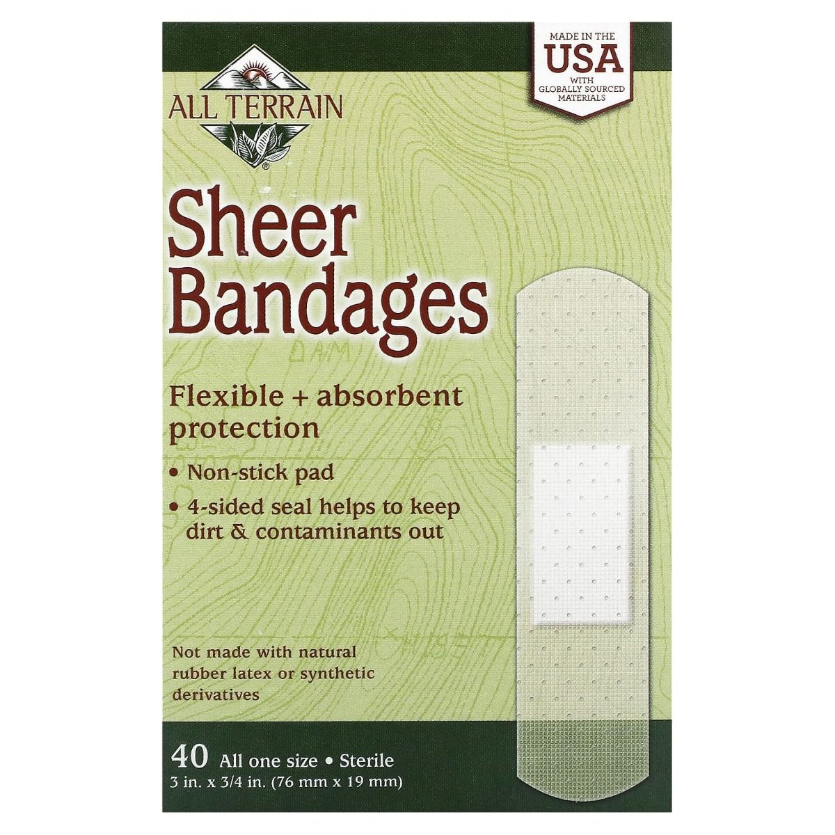 Bandages - Sheer 3 In. X 3/4 In. 40 Piece(S)