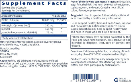 Hair and Nails Formula 60Veggie Caps