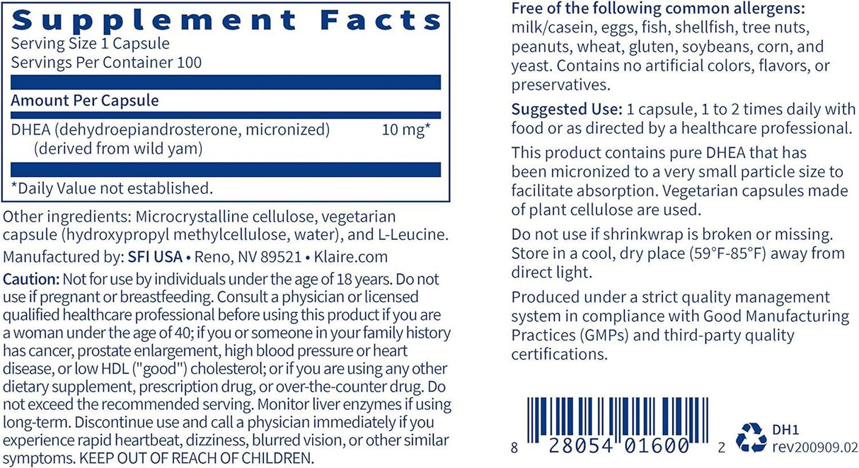DHEA 10 MG 100 Veggie Caps