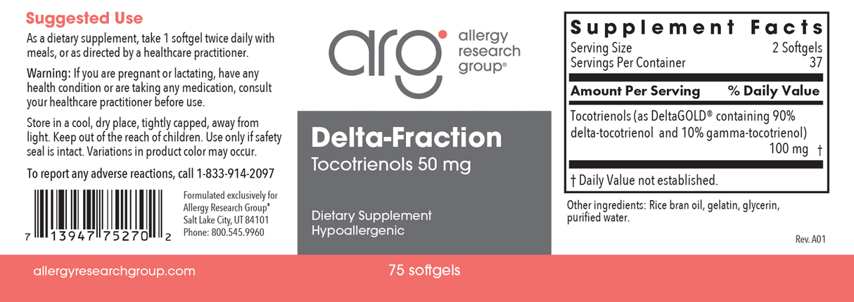 Delta-fraction Tocotrienols 50 MG 75Softgels