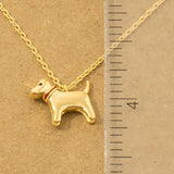 Dog Pendant Necklace: Rhodium Plated
