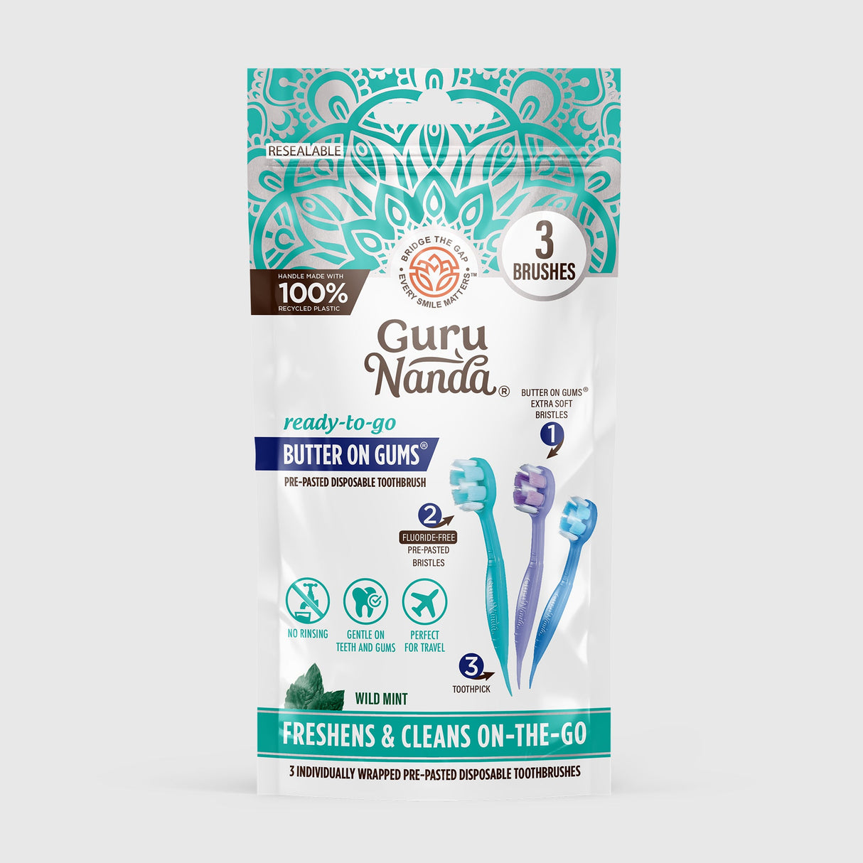 Ready-to-Go Butter on Gums Pre-Pasted Toothbrushes