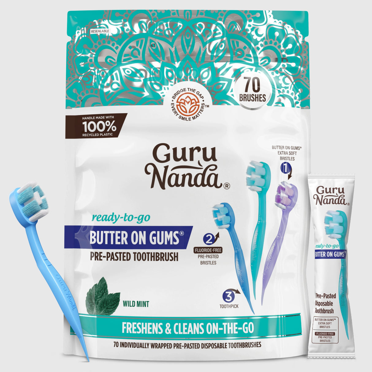 Ready-to-Go Butter on Gums Pre-Pasted Toothbrushes