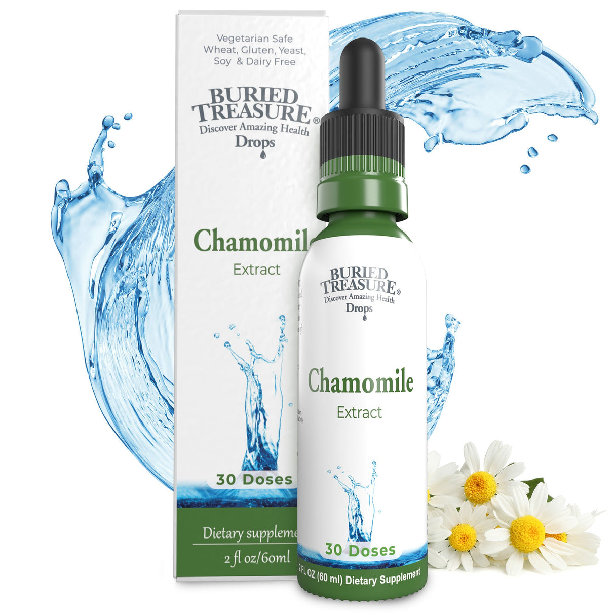 Buried Treasure Liquid Nutrients Chamomile Extract Drops, Alcohol-Free, 2 oz (30 Servings)