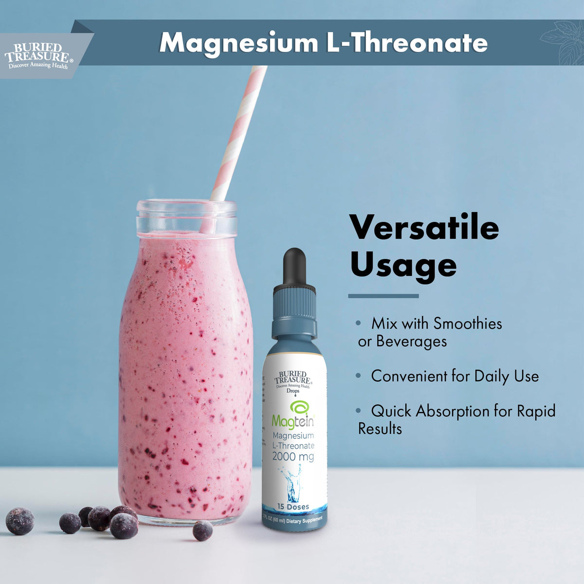 Buried Treasure Liquid Nutrients MagTein Magnesium Drops, 2 oz