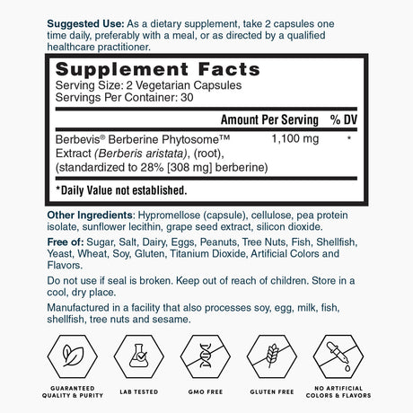 Nature's Lab Gold Berbevis® Berberine Phytosome™ Extract - 60 Capsules