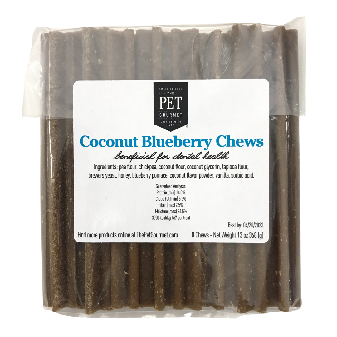 Coconut Blueberry Gourmet Chew Sticks for Dogs – 8 Pack