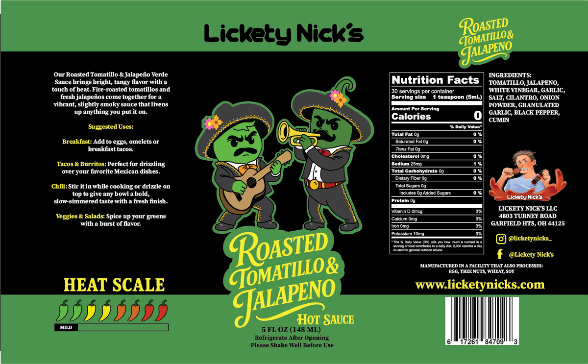 Licketynicks Roasted Tomatillo & Jalapeño Verde Hot Sauce