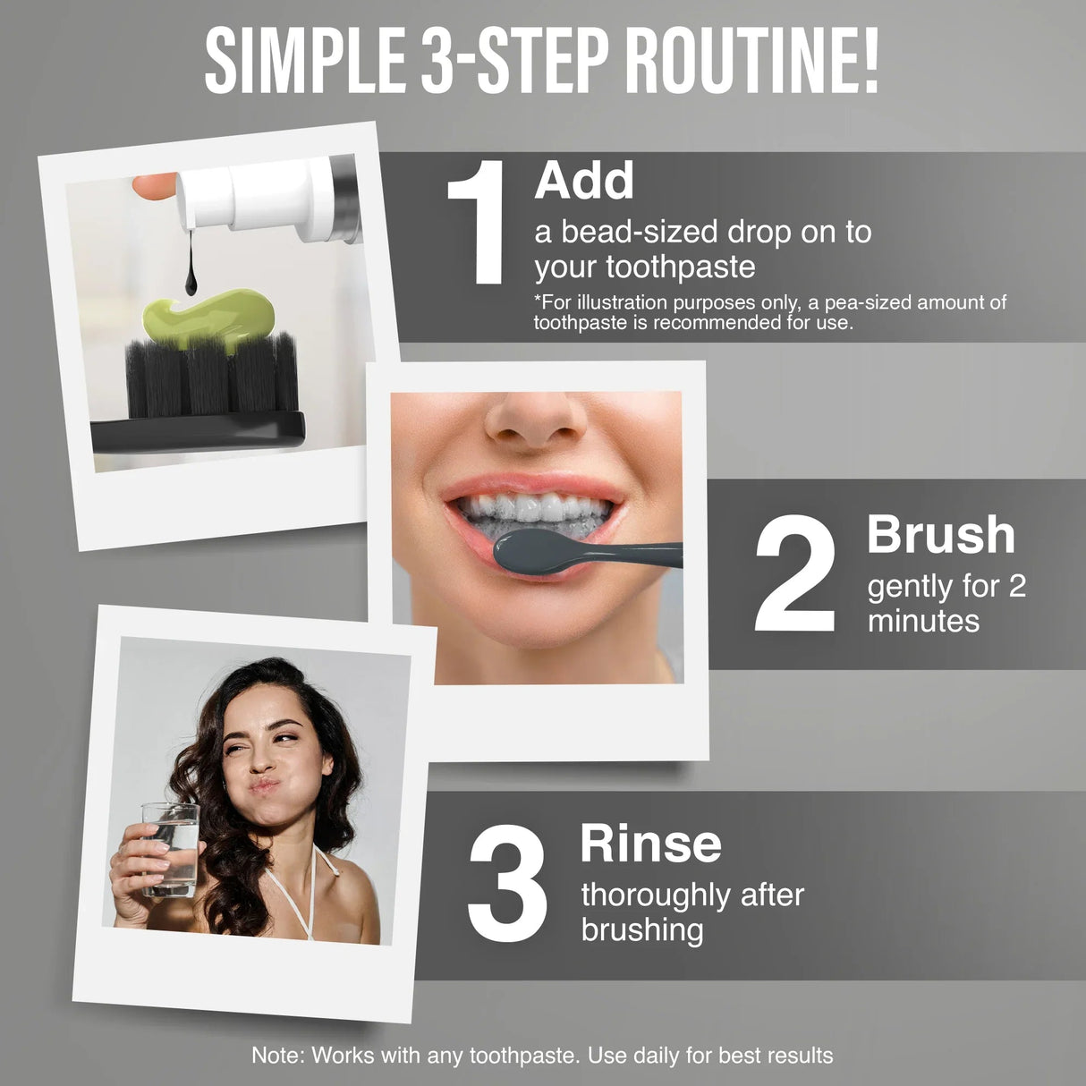 Charcoal Toothpaste Booster with 5% Charcoal Powder – 1 fl oz