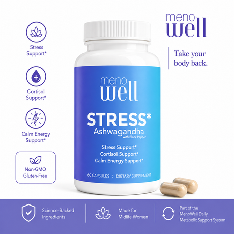 STRESS* Organic Ashwagandha  : 60 Caps : Part of the MenoWell Metabolic Support System