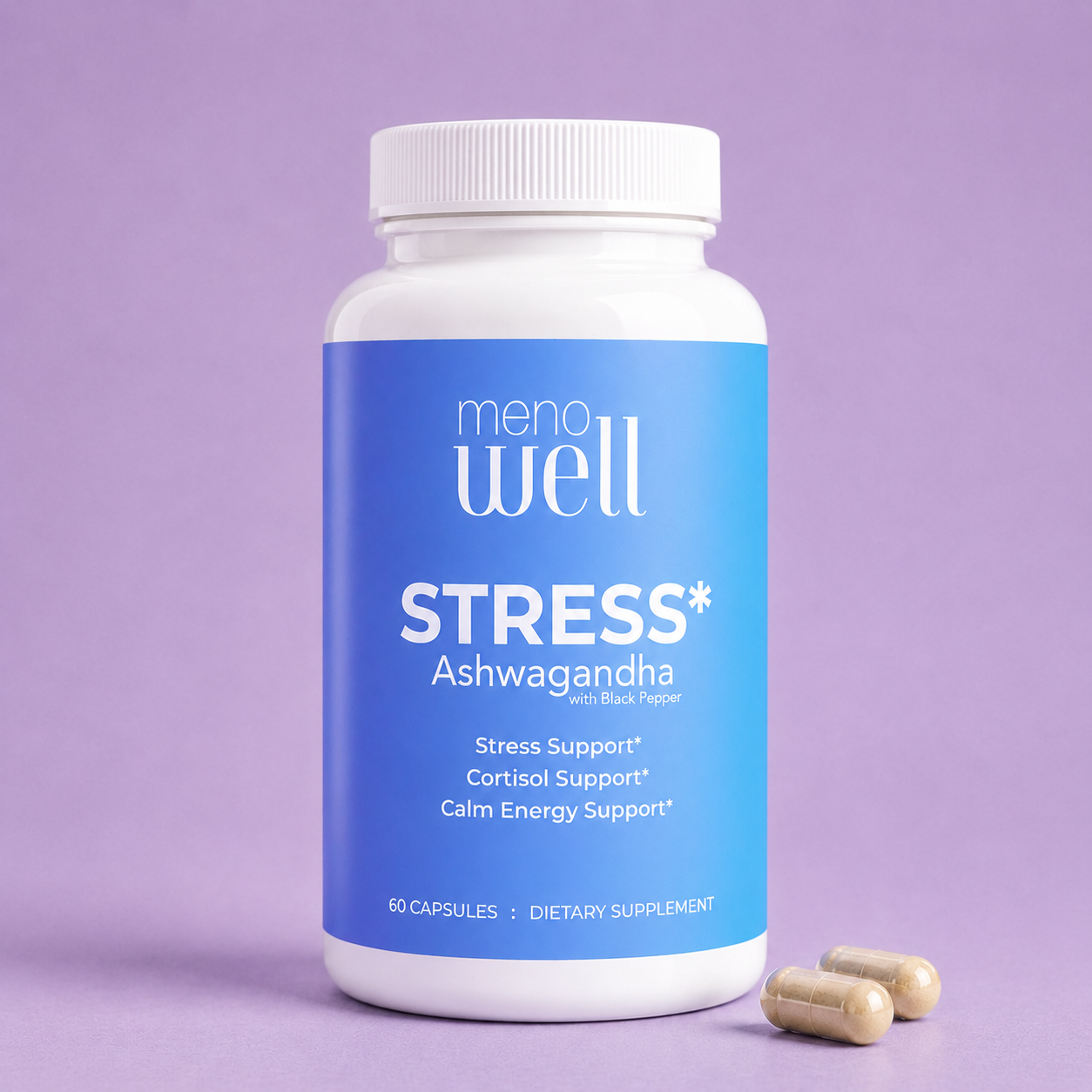 STRESS* Organic Ashwagandha  : 60 Caps : Part of the MenoWell Metabolic Support System