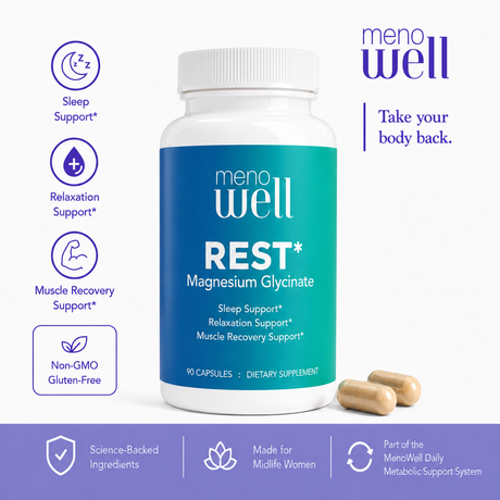 REST* Magnesium Glycinate  : 90 Caps : Part of the MenoWell Metabolic Support System