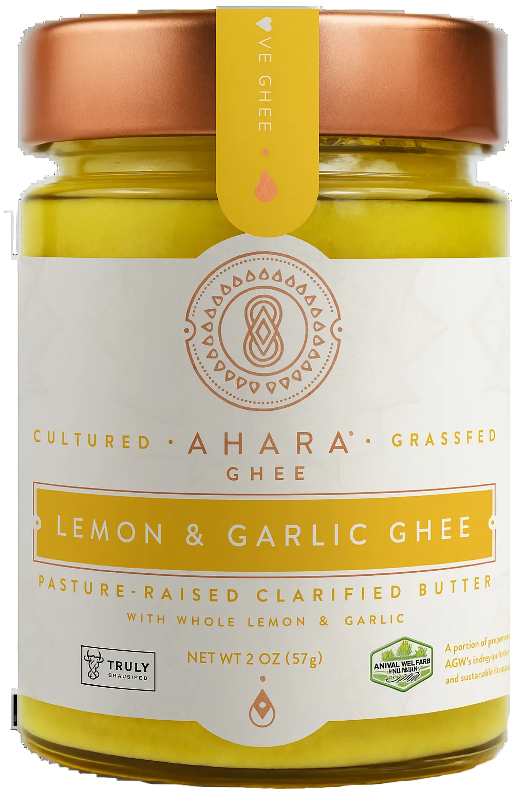 Ahara Rasa Grass-Fed Lemon & Garlic Ghee | Ahara Rasa