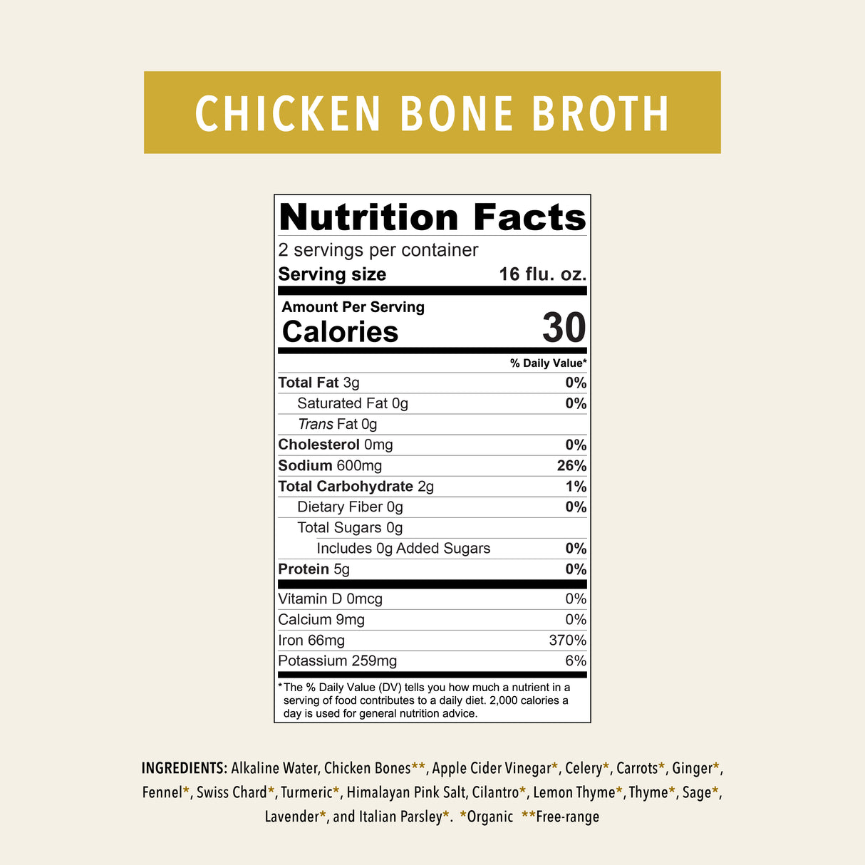 Organic Chicken Bone Broth Elixir