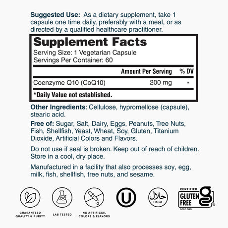 Nature's Lab CoQ10 200 mg - 60 Capsules