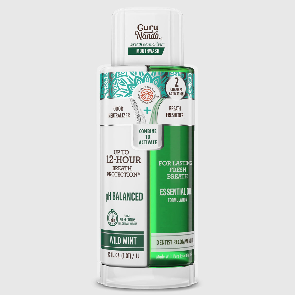 Dual Barrel Breath Harmonizer Mouthwash, Wild Mint