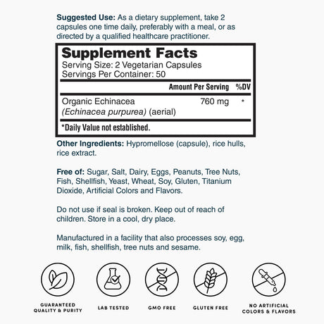 Nature's Lab Echinacea 760 mg - 100 Capsules