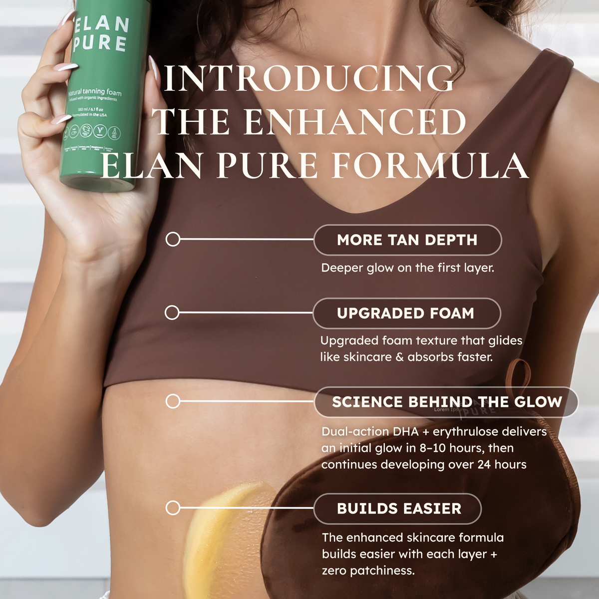 Non-Toxic Self Tanner | Skincare-First Self-Tanning Foam | Elan Pure