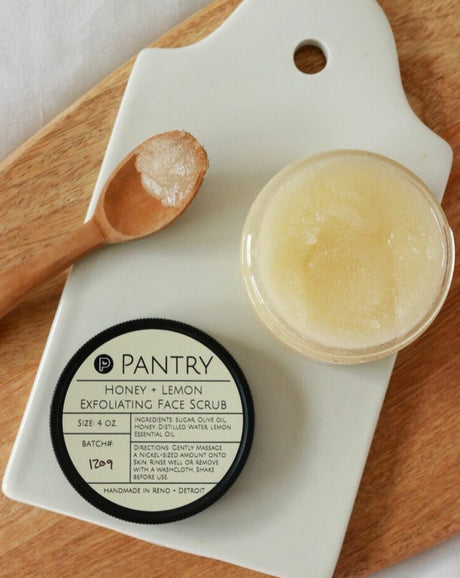 Pantry Products Honey + Lemon Exfoliating Face Scrub | Brightening Sugar Scrub