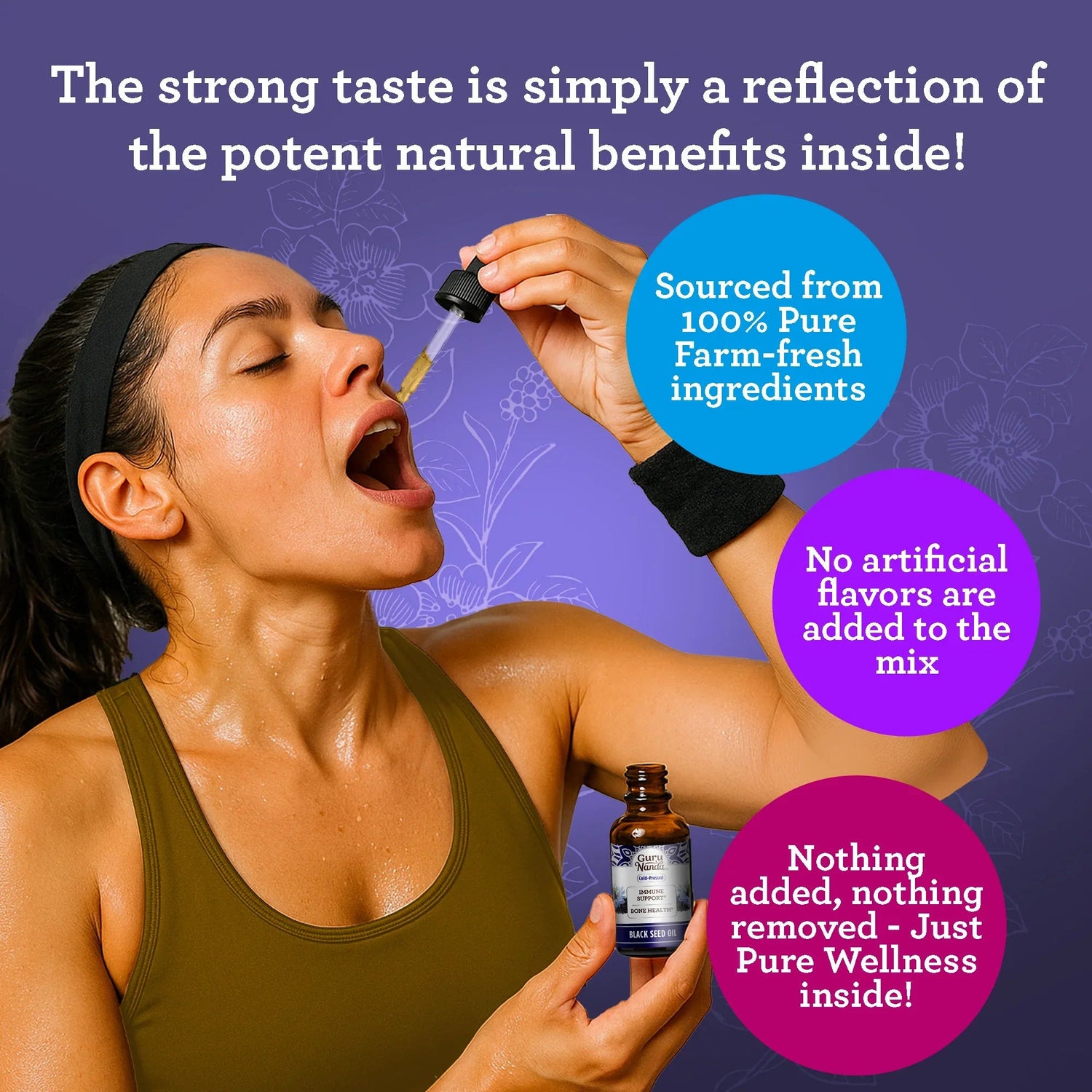 Natural Cold Pressed Black Seed Oil With Vitamin D3, K2, & E
