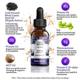 Natural Cold Pressed Black Seed Oil With Vitamin D3, K2, & E