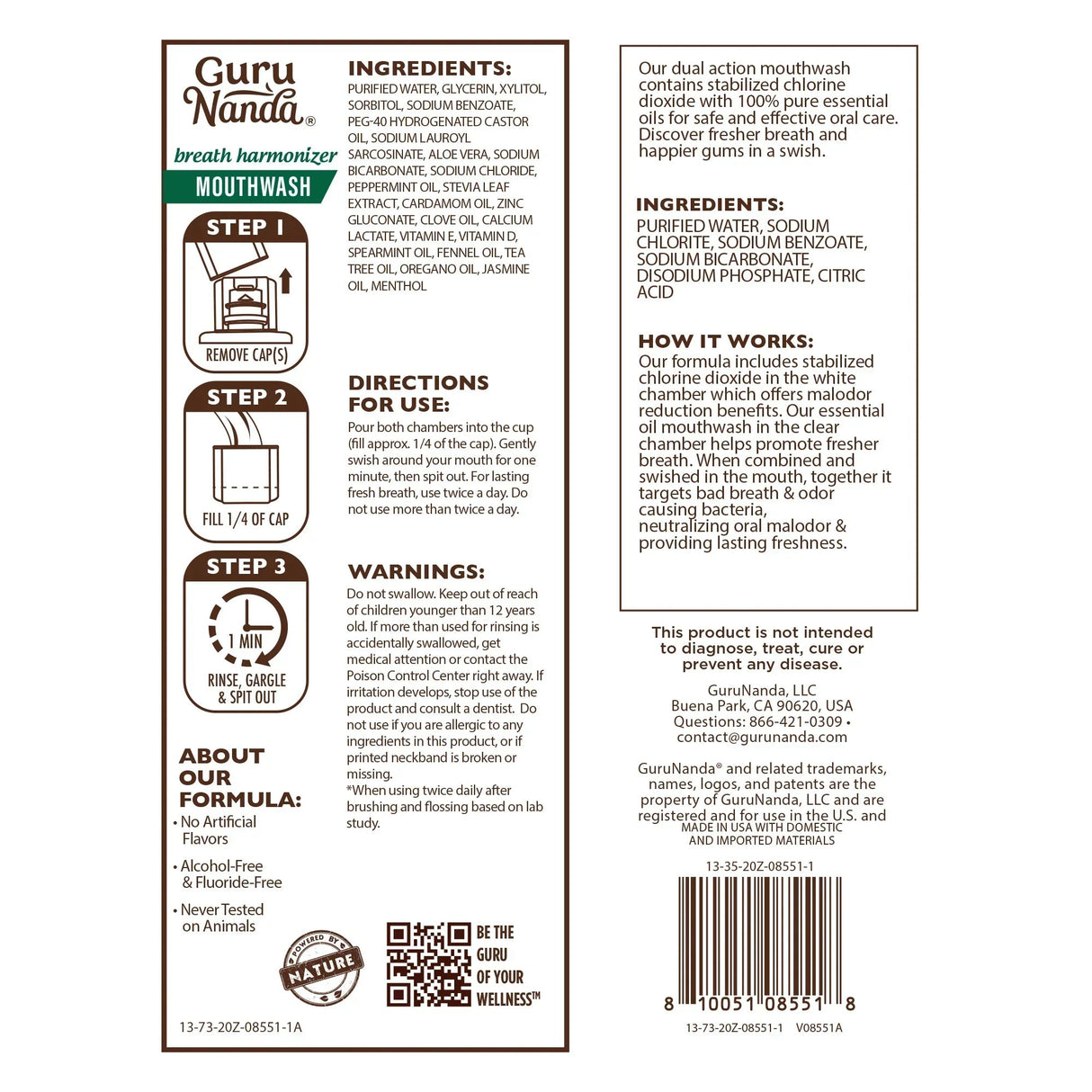 Dual Barrel Breath Harmonizer Mouthwash, Wild Mint