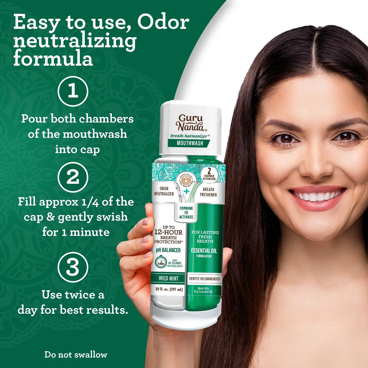 Dual Barrel Breath Harmonizer Mouthwash, Wild Mint
