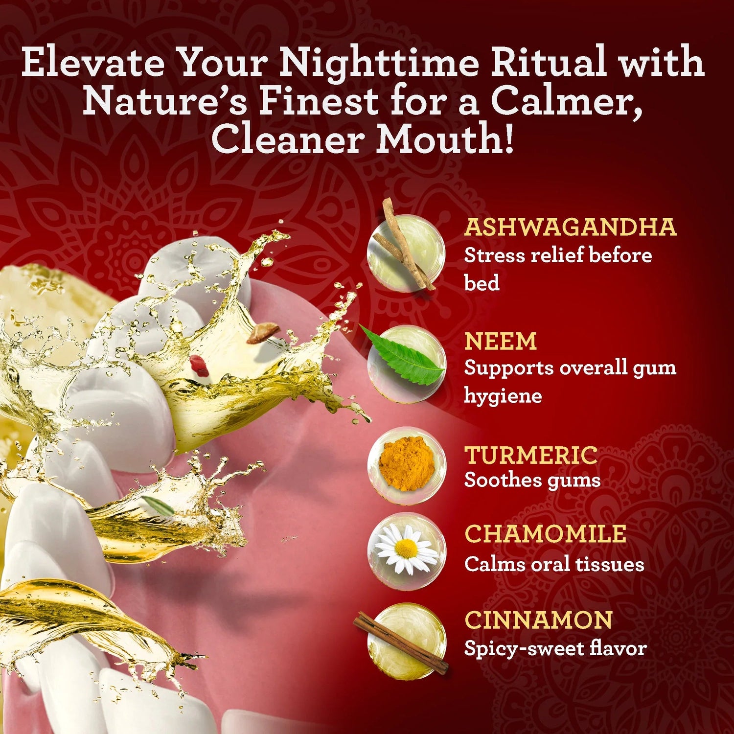 Cinnamon & Coconut Oil Pulling with Neem & Ashwagandha