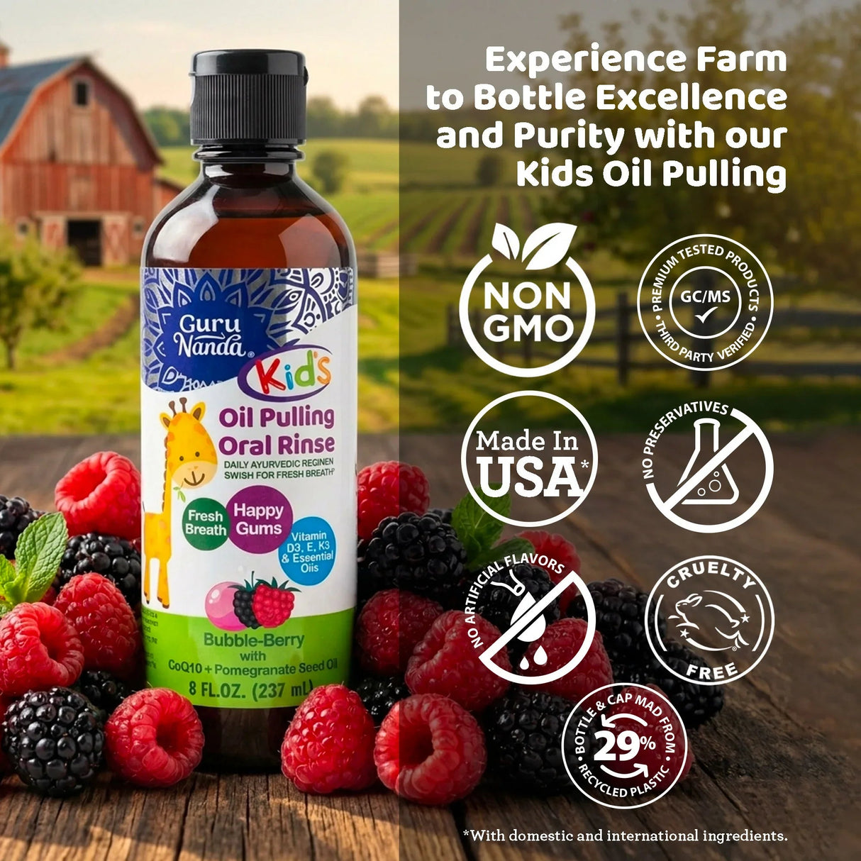 Kids Oil Pulling with Bubble Berry & CoQ10 – 8 fl oz
