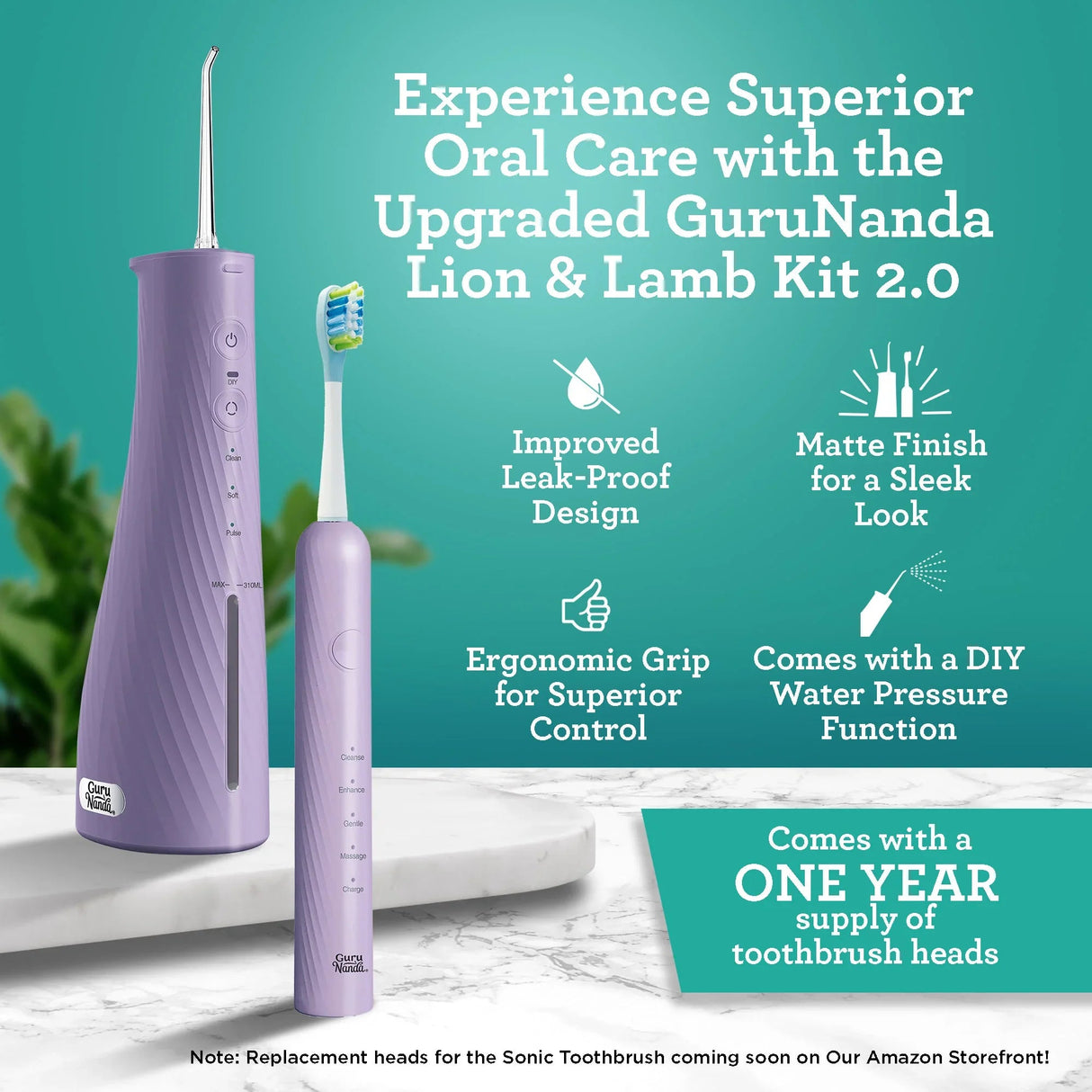 Lion & Lamb 2.0 Portable Sonic Toothbrush & Water Flosser
