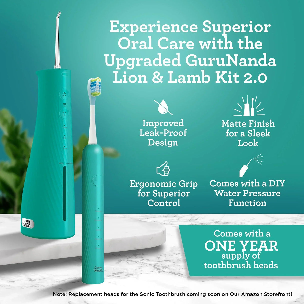 Lion & Lamb 2.0 Portable Sonic Toothbrush & Water Flosser