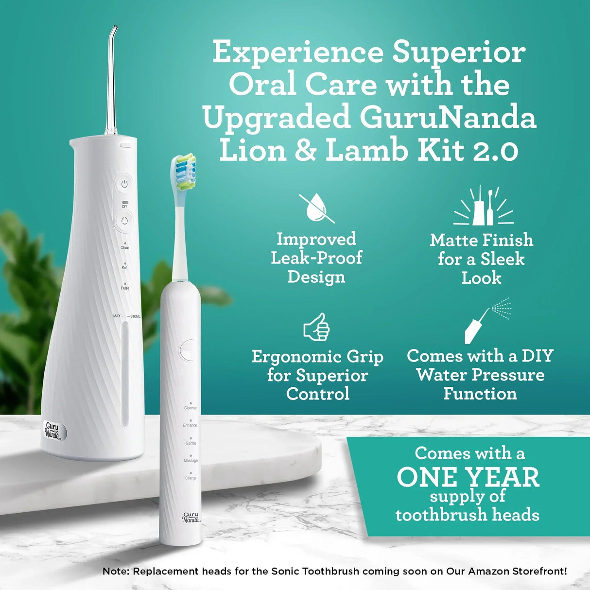 Lion & Lamb 2.0 Portable Sonic Toothbrush & Water Flosser