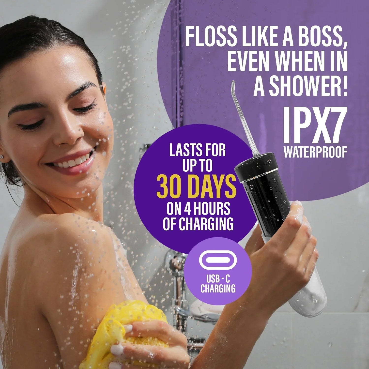 Compact Dental Water Flosser (180 ml)