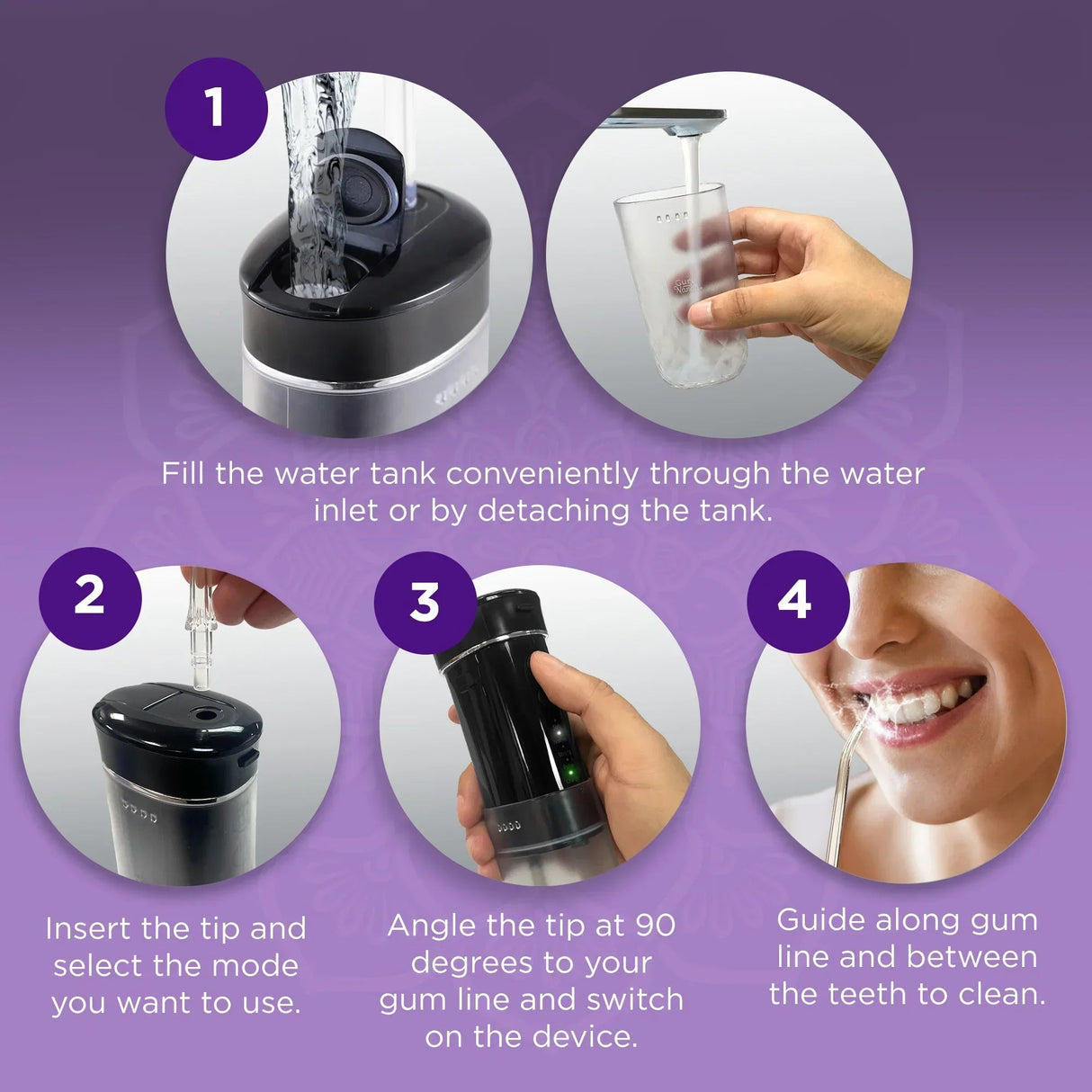 Compact Dental Water Flosser (180 ml)