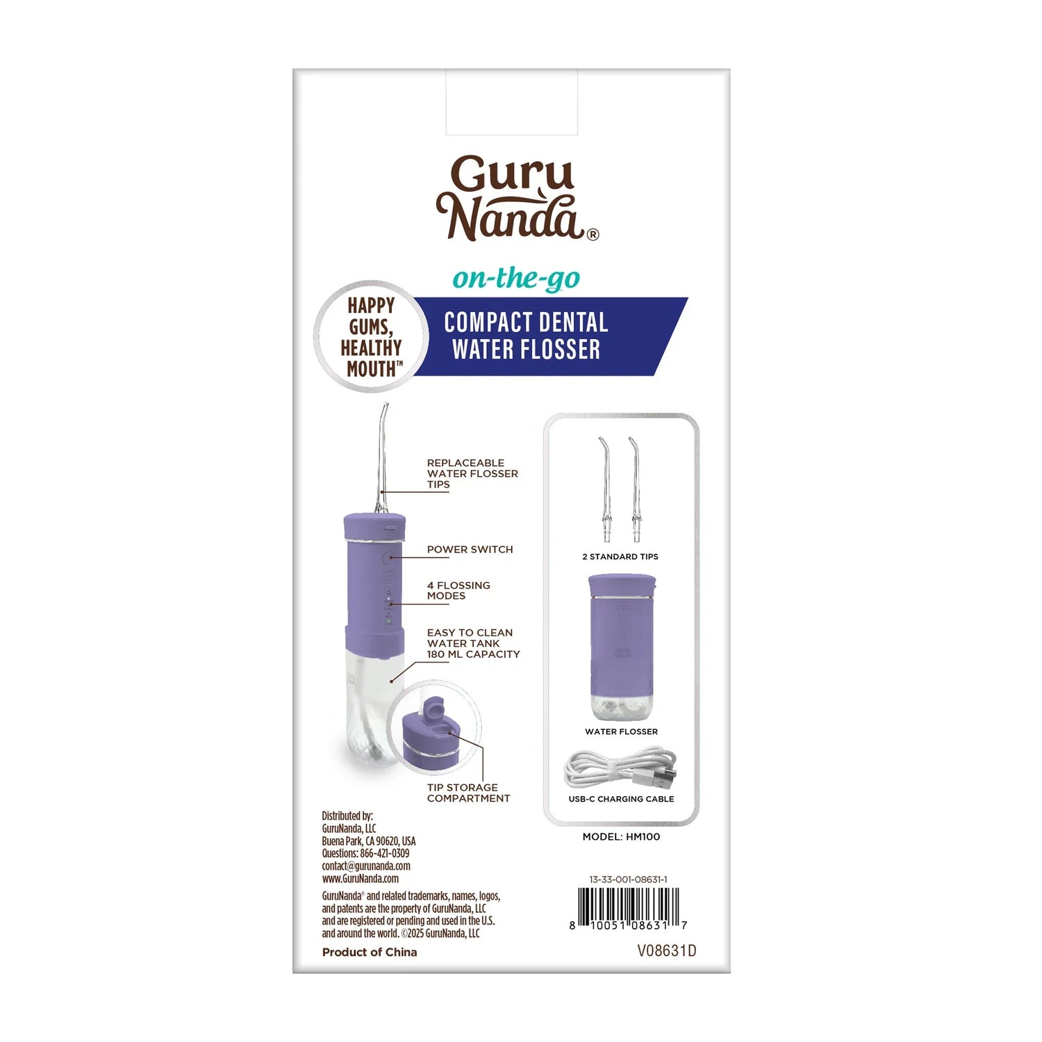 Compact Dental Water Flosser (180 ml)