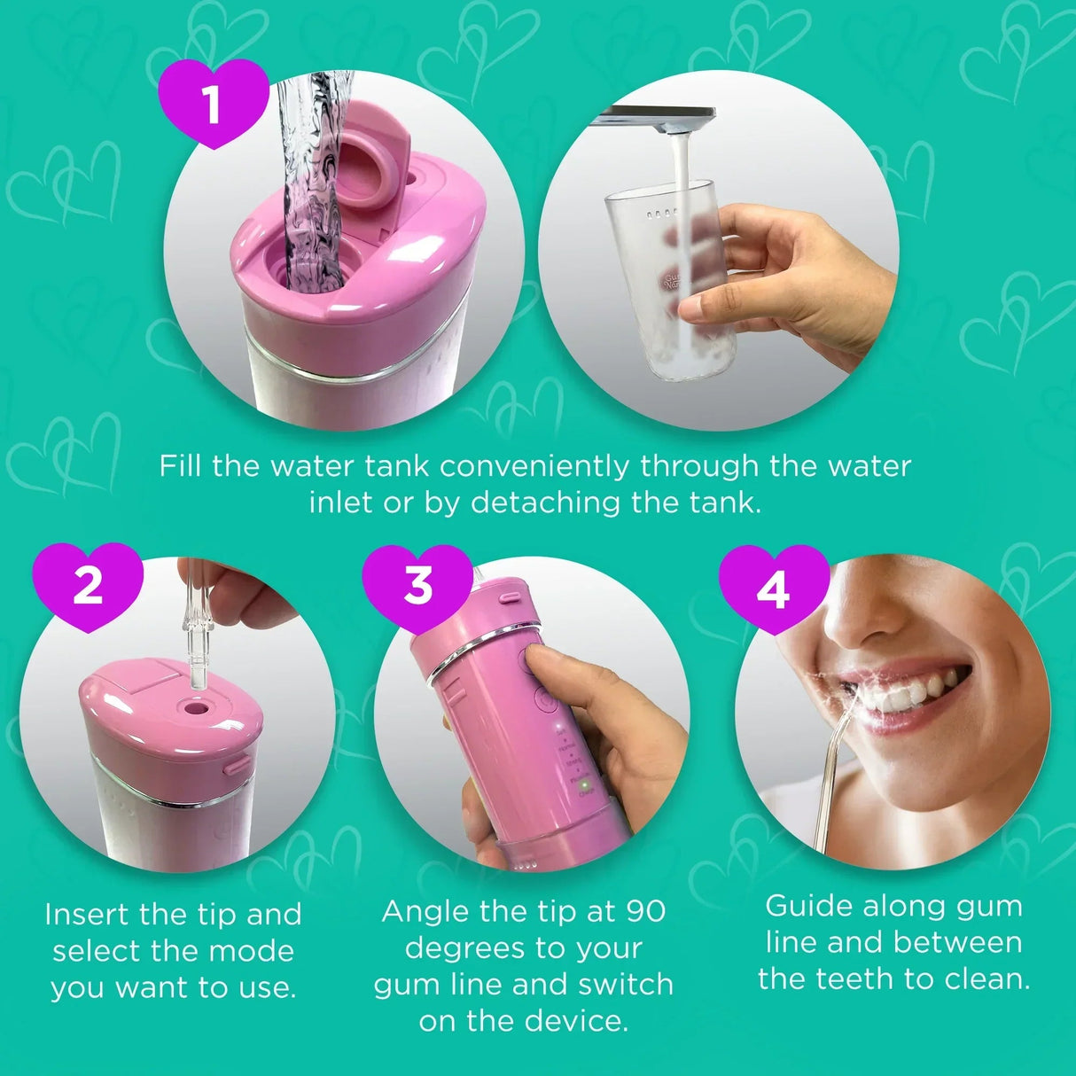 Compact Dental Water Flosser (180 ml)