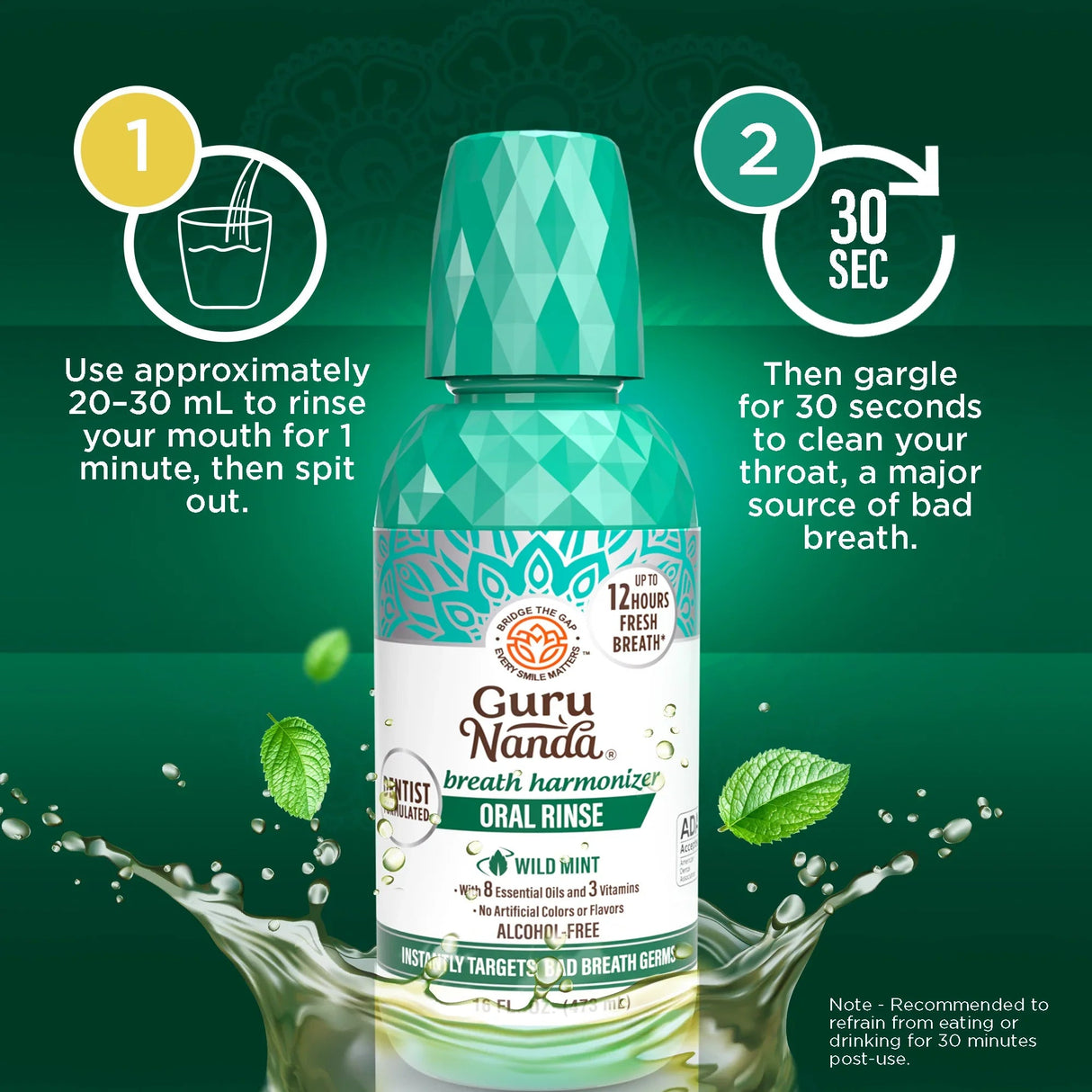 Fresh Breath Harmonizer Oral Rinse, Wild Mint