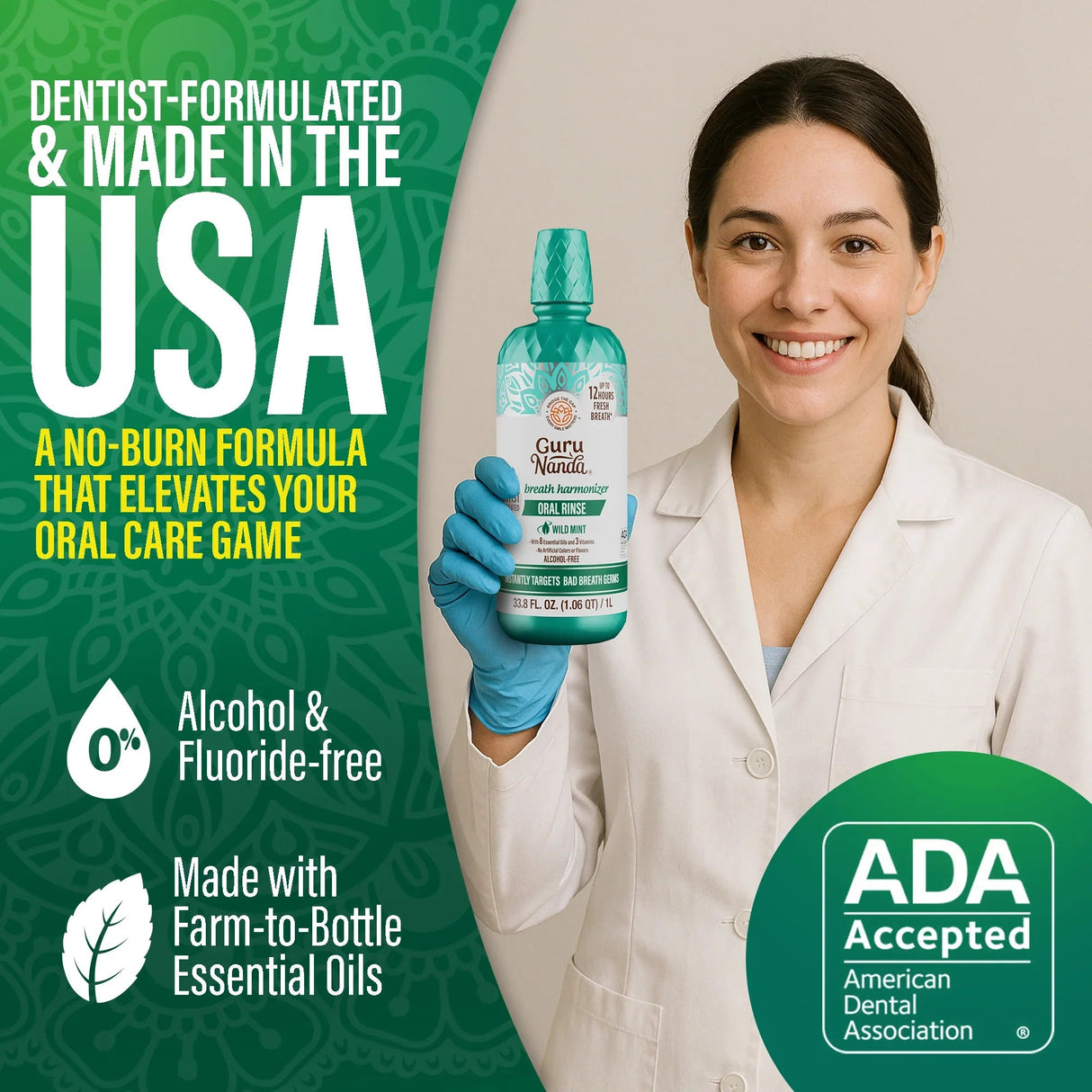 Fresh Breath Harmonizer Oral Rinse, Wild Mint