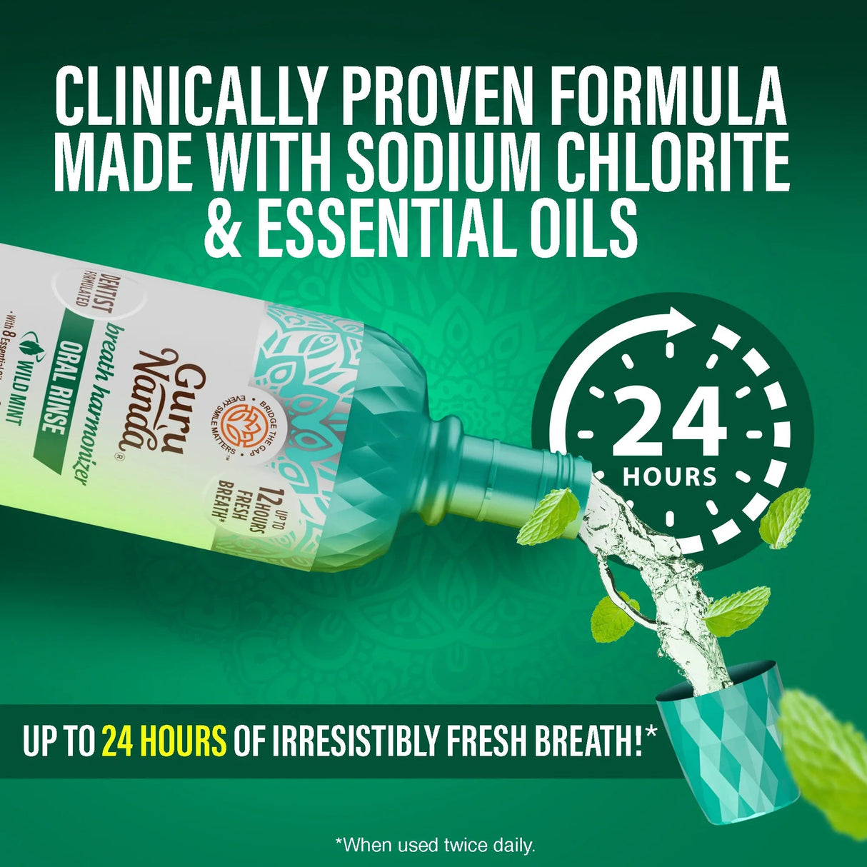 Fresh Breath Harmonizer Oral Rinse, Wild Mint