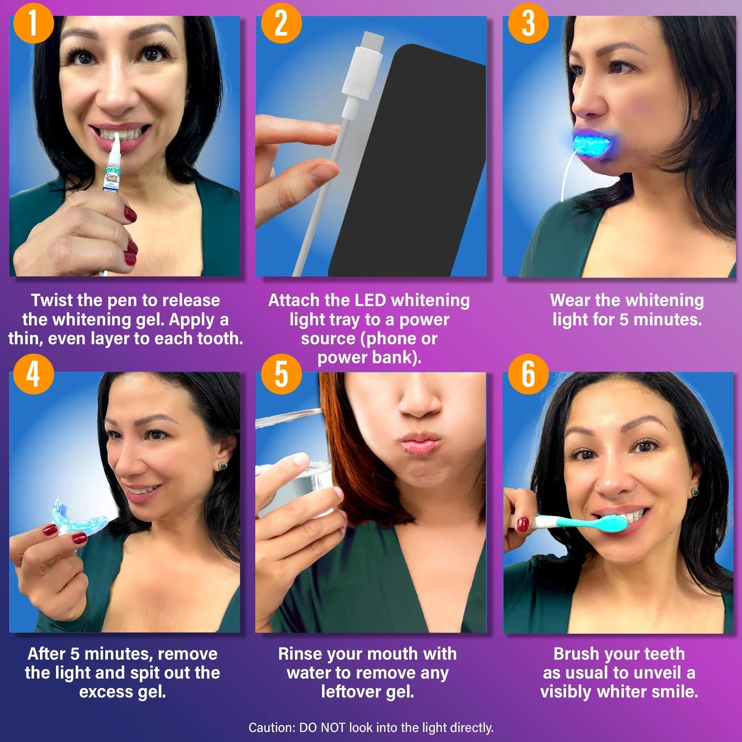 Wired LED Teeth Whitening Kit