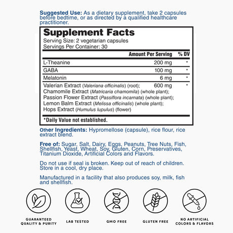 Nature's Lab Gentle Sleep Aid - 60 Capsules